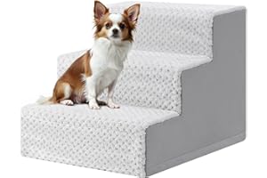KSIIA escalera para perros pequeños de 33 cm, funda lavable, rampa antideslizante para cama y sofá, gris