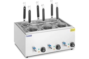 Royal Catering RC-PM006 Cuiseur à pâtes cuiseur de pâtes cuiseur (6 paniers, Puissance : 3 000 W, Plage de température : 30 - 110 °C)