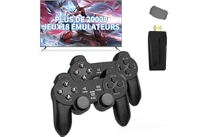 TIHOKILE Console de Jeu Portable Rétro, Plug and Play Game Stick, Double Contrôleur de Jeu Portable 2.4G, Intégré 20,000+ Jeux Classiques et 9 Emulateurs