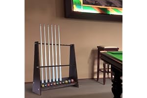 SHIYINGE 10 Löcher Wandqueuehalter Billard Pool Queue Wandhalter Rack StäNder Halterung Bodenmontage Billardqueue Stand Mehrloch Angelruten GolfschläGer ÖFfnung Anti Scratch Retro Holz Quadratische Braun