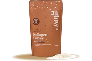 ‎GLOW25 Glow25® Collagen Pulver Zimtkeks [450g] - Kollagen Hydrolysat - Peptide Typ 1 und 3 - Gute Löslichkeit