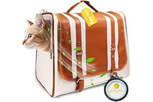 LaifuTu Tragetasche Katze bis 8-14KG, mit Reisenapf, Katzenrucksack mit Einstellbar Schultergurt, Belüftetem Design Katzen Transporttasche, Katzen Transportboxen, für Camping Auto Reisen Tierarztbesuc
