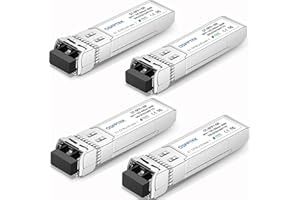 QSFPTEK Confezione da 4 ricetrasmettitori LC SFP+ 10G-SR SFP+ 850nm 300M 10GBASE-SR multimodale LC SFP+ per Cisco SFP-10G-SR, Ubiquiti UF-MM-10G, Mikrotik, Supermicro Altri Switch