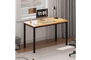 SogesHome Escritorio de Oficina 80 x 40 x 75 cm PC Escritorio Estación de Trabajo para Uso de Oficina en el hogar Mesa de Escritura, Mesa de Comedor Mesa de Conferencia,Teca & Negro, AC3BB-8040-SH