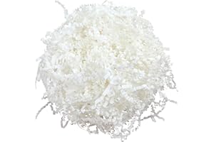 CUIDAKJ 100g Frisure Papier Kraft Déchiqueté,Raffia Shredded Remplissage Matériau pour Remplissage Boite Cadeau Calage Carton des Noel Fournitures de Fête et Paniers Boîtes Emballage Cadeau (Blanc)