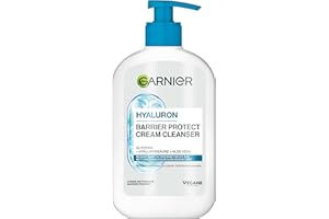 ‎GARNIER Garnier Hyaluron Barrier Protect Cream Cleanser: Sanfte Gesichtsreinigung mit Hyaluronsäure, Aloe Vera & Glycerin ohne Austrocknen – für eine geschützte Hautbarriere, für empfindliche Haut geeignet