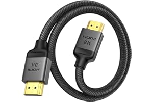 Silkland 4K 120HZ HDMI Cable 0.3M, [4K@120Hz 144Hz, 8K@60Hz, 2K@240Hz] HDMI Lead 48Gbps Upgrade Braided, PS5/PS4 HDMI Cable, VRR, HDR, eARC, HDCP2.3, Compatible for Xbox Series X/PS5/PS4/TV