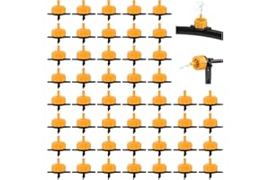 Kalolary 200pcs Drip Irrigation Emitters, Pressure Compensating Irrigation Drippers, Stabilised Water Dripper for Plants Agricultural Irrigation (Yellow, 1/2GPH)