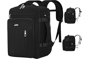 YOKGO Ryggsäck 40x30x20 Reseryggsäck Ryanair Väska Handbagage Kabinryggsäck | 24-30L Expanderbar 40x30x25 Carry on Backpack Dam Herr för Wizzair Vueling. med 15,6" Laptopfack för Vandring Arbete