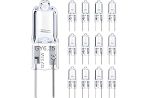 VIIVUU Lampadina Alogena G6.35 35W, GY6.35 Lampadine AC/DC 12V, 2700K Bianco Caldo Dimmerabile, per Lampadario, Illuminazione Paesaggistica,Confezione daLuce da scrivania, Luce Pavimento 12 Pezzi