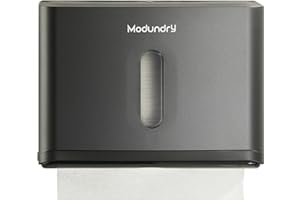 Modundry Dispensador de Toallas, Dispensador Papel Secamanos Montado en Pared, Dispensador de Toallas de Mano Plegado Comercial, Admite 200 Toallas -Gris