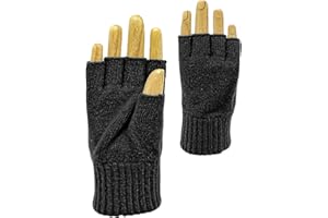 CLASSE77 - Guanti mezze dita in Lana al 70% e Cashmere al 30% - Uomo - Artigianale - Made in Italy