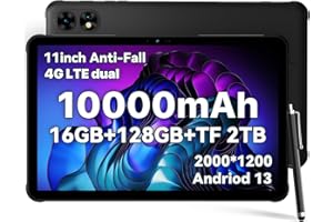 UMIDIGI 2024 Android 13 Tablet 11 Zoll,Active T1 Leichtes Rugged Tablet Wasserdicht,16GB+128GB(TF 1TB)2000*1200 GPS Tablet mit SIM Card Slot,Octe-Core Outdoor Tablet 10+ Zoll mit Stift/16MP*2/10000mAh