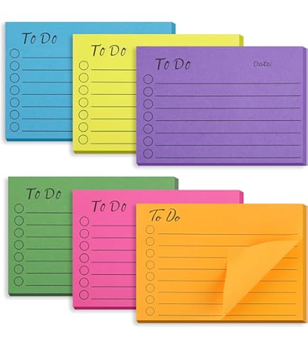Bewudy 6 Pack To Do List Sticky Notes Pad, 300 Sheets Colors Self Stick - View #4