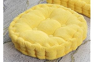 SMIUPIN Cuscino quadrato rotondo del pavimento,cuscino del sofà, cuscino della sedia del cuscino di meditazione del velluto a coste,cuscino decorativo (19,7 pollici 50 cm, Giallo round)