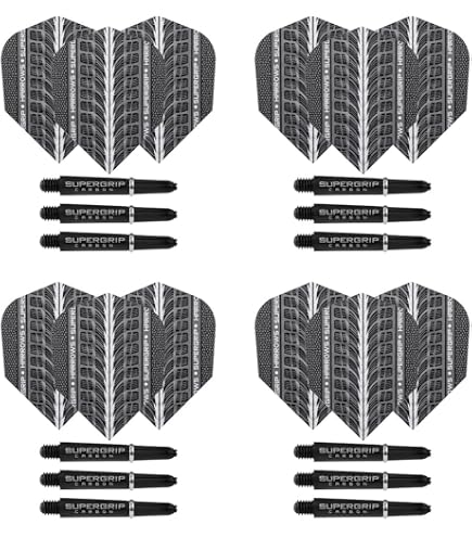 Harrows Lot De 3 Jeux De Tiges En Carbone ST Pour Fléchettes - 9 Tiges Total (Court, Midi, Moyen) - Composite Carbone Résistant, Filetage Universel - 3