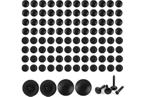 ICYWINK Rotondi Coprivite in Plastica, 100 pezzi Tappi a Vite in Plastica con Incasso a Croce, Tappi Universali per Mobili, Tappi di Copertura a Scatto Tappi a Vite (Nero)