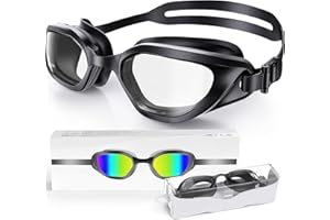 Zeligerstar Polarisiert Schwimmbrille für Erwachsene Jugendliche, Anti-Beschlag-UV-Schutz Schwimmbrille für Herren und Damen mit Austauschbarem Nasensteg