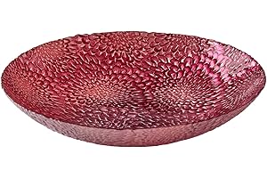 Anton Studio Designs - Decorative Bowl - Large Table Decoration Bowl - Diameter: 33cm - Decorative Glass Bowl for Home Decor - Chrysanthemum