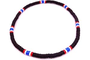 FUNIGHT Made in zen - Collana unisex da surfista, in cocco, corno, legno e con perline, colore: marrone, in stile etnico, tribale e rasta-reggae, per ragazzi