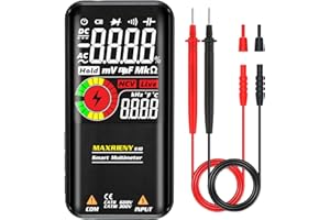 MAXRIENY Multimetro Digitale Tester Digital Multimeter lcd a colori Voltmetro intelligente 9999 conteggi Ohmmetro Capacitanza Resistenza Continuità Frequenza Diodo Ciclo di lavoro Tester di tensione