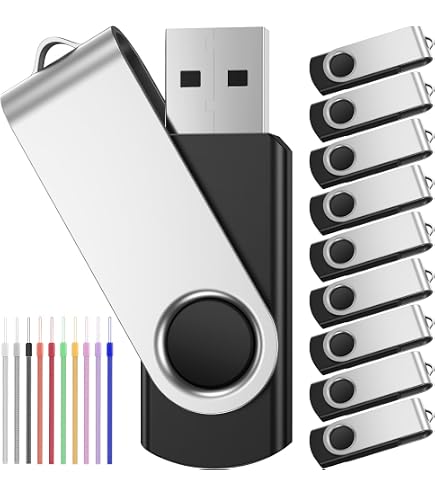 Commercio all'ingrosso/Lotto/Bulk - 5/10/20 Pack (16MB-64GB) Chiavette USB Flash Drive 2.0 Memory Stick di archiviazione dati Thumb Pen Fold U Disk (64GB, 10 PEZZI