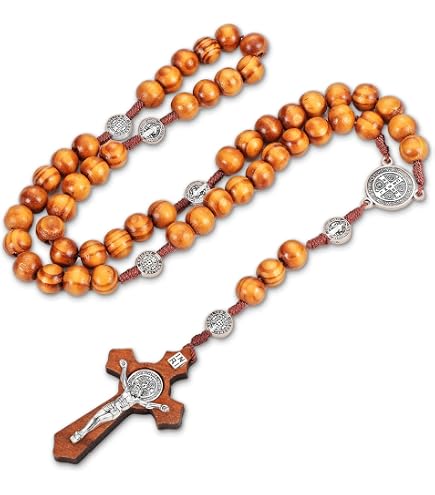 Chapelet En Bois D'olivier De Jérusalem - Rosaire Fait Main Dans Sa Boîte Kraft, Cadeau Baptismême