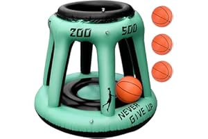RosewineC - Set di canestro per piscina, gioco di nuoto, ideale per sport acquatici e giochi di trucco con 3 palline gonfiabili incluse per bambini e adulti