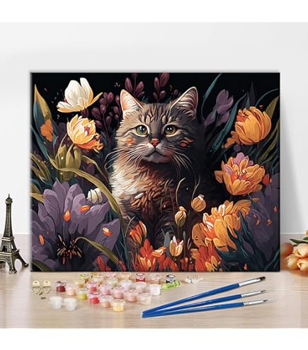 RICUVED Fiori Dipingere con i Numeri per Adulti -Fiori Kit