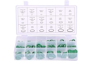 Qiilu Car Air Conditioning Compressor O-Ring, Car Air Conditioning Compressor A/C O-Ring Kit 270pcs Assorted Seal Gasket Set Rubber Washer Seals(Green)