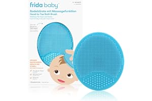 ‎FRIDA BABY Frida Baby DermaFrida Silikon-Badebürste für Babys & Kleinkinder | Sanfte Pflege bei Milchschorf & Ekzemen | Mit Massagefunktion, Saugnapf & aus 100 % hygienischem Silikon | Schnelltrocknend