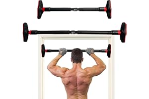 MuscleForge® Doorway Pull Up Bar Adjustable 73-105 cm no screws, Innovative Lock-Up function, for Pull-Ups, Knee Raises, Calisthenics, Pullup Bar for Home Gym