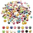 SYOSI 100PCS 10mm Pearl Buttons with Copper Base and Shank, Round Half Dome Resin Buttons for Sewing, Decorative Buttons for Wedding Dresses, Skirts, Sweaters, Hats, Gloves, Crafts (Random Color)