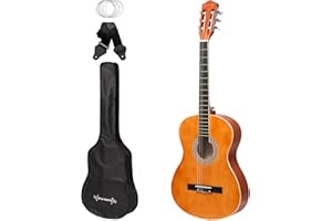 World Rhythm 4/4 Classical Guitar - Natural Spanish Guitar for Beginners, Full Size Guitar, Ideal for Children Aged 12+