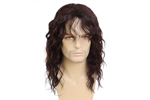 GNIMEGIL Men's Long Brown Wig (70/80s)