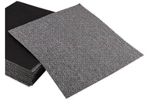 YESUITME 20PCS Carpet Tiles 5m2 Box Heavy Duty Carpet Floor Tiles Non-Slip Interior Floor Tiles 50X50cm for Flooring Home Office Living Room Bedroom Commercial Apartment (Dark Gray)
