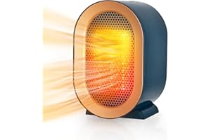 TIMIYOU Stufetta Elettrica Basso Consumo, Stufa Bagno, Termoventilatore Ceramico 800/1200W, Protenzione Anti-surriscaldamento e Ribaltamento, 2 Impostazioni di Calore, dormitorio a risparmio energetico