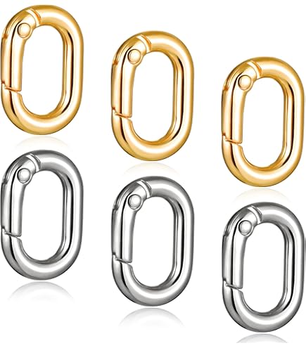 MAYJOYDIY 2pcs Oval Clasp 925 Sterling Silver Spring Gate Rings