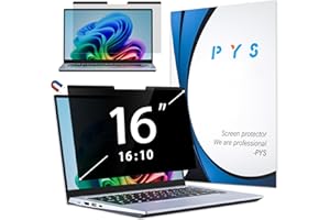 PYS Magnétique Filtre de Confidentialité pour Ordinateur Portable 16 Pouces 16:10 - Ecran Confidentialité Anti Espion, Film Anti-Lumière Compatible avec HP/Dell/Acer/Lenovo/Samsung/ASUS