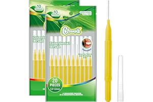 Annauiy 20 Piezas Cepillos Interdentales – Tamaño: 1,0 – 1,2 mm, para Espacios Interdentales Anchos, Ortodoncia, Limpieza y Cuidado Diario