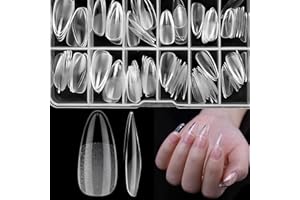 Venares tipsy do paznokci żelowych, 120 sztuk, krótkie, sztuczne paznokcie, zestaw 12 rozmiarów, tipsy żelowe, tipsy do domu (średni migdał)