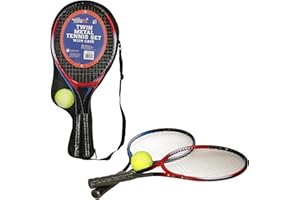 ATOZ A to Z 06175 Twin Ensemble de Tennis de métal avec Coque
