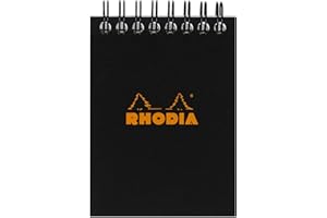 ‎RHODIA Rhodia 115009C Notizblock (A7, Doppelspirale kariert, 80 Blatt) 1 Stück schwarz