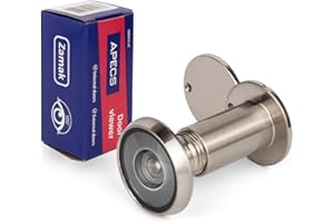 APECS Wizjer do drzwi z ochroną przed wzrokiem, otwór 35-60 mm, średnica 16 mm, kolor niklowy, osłona wizjera drzwi model 6016/35-60-NIS