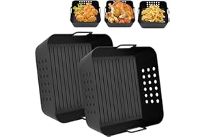 Rigidstone Silikonowa forma do frytkownicy na gorące powietrze, 2 sztuki, akcesoria Airfryer, akcesoria XL, wielokrotnego użytku, akcesoria do frytkownicy Philip XL 6,2 l, COSORI 5,5 l/6 l, akcesoria