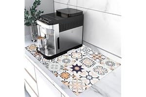 CEVIKNO Alfombrilla Escurreplatos, 40 x 60cm Alfombrilla Cafetera, Súper Absorbente Secado Rápido Estera Fregadero Alfombrilla Secado de Platos, Drying Mat Antideslizante (Forma de arroz)