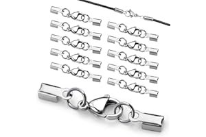 KGGZKG Cierres para Pulseras Acero Inoxidable Broche de Langosta Cierre de Cadena de Broches Bisuteria Enganches para Pulseras Cierre Multicollar Collares Cordon para Pendientes Bricolaje Colgante 10 Pcs