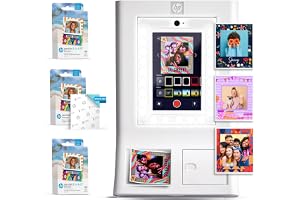 Sprocket Photo Booth Machine Instant Color Photo Printer (White) Paper Bundle + Zink 3.5 x 4.25” Zink Sticky-Backed Photo Paper (300 Sheets)