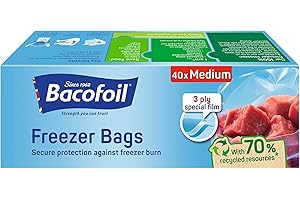Bacofoil 40 Freezer Bags Medium 3 Litre 25x32cm