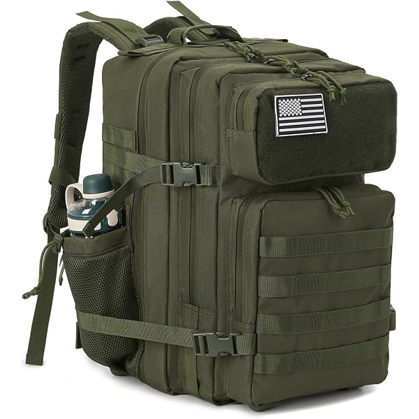 Zaino Hubertus Da Caccia E Pesca 30L - Tela Oliva, Richiudibile, Porta Ottica, Imbottito, Fascia Pettorale